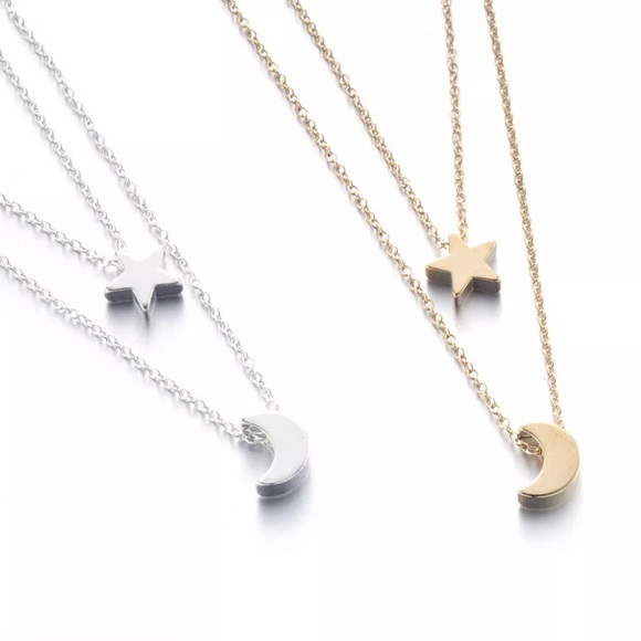 🎉5/$25🎉 Boho Star & Moon Multi Layered Necklace - Picture 2 of 8